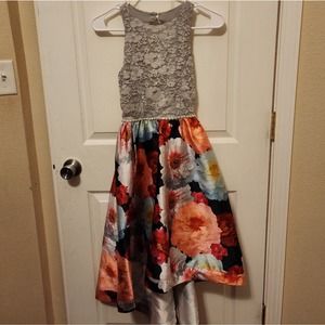Girls Xtraordinary Formal sleeveless Party Grey High low Dress Size 14